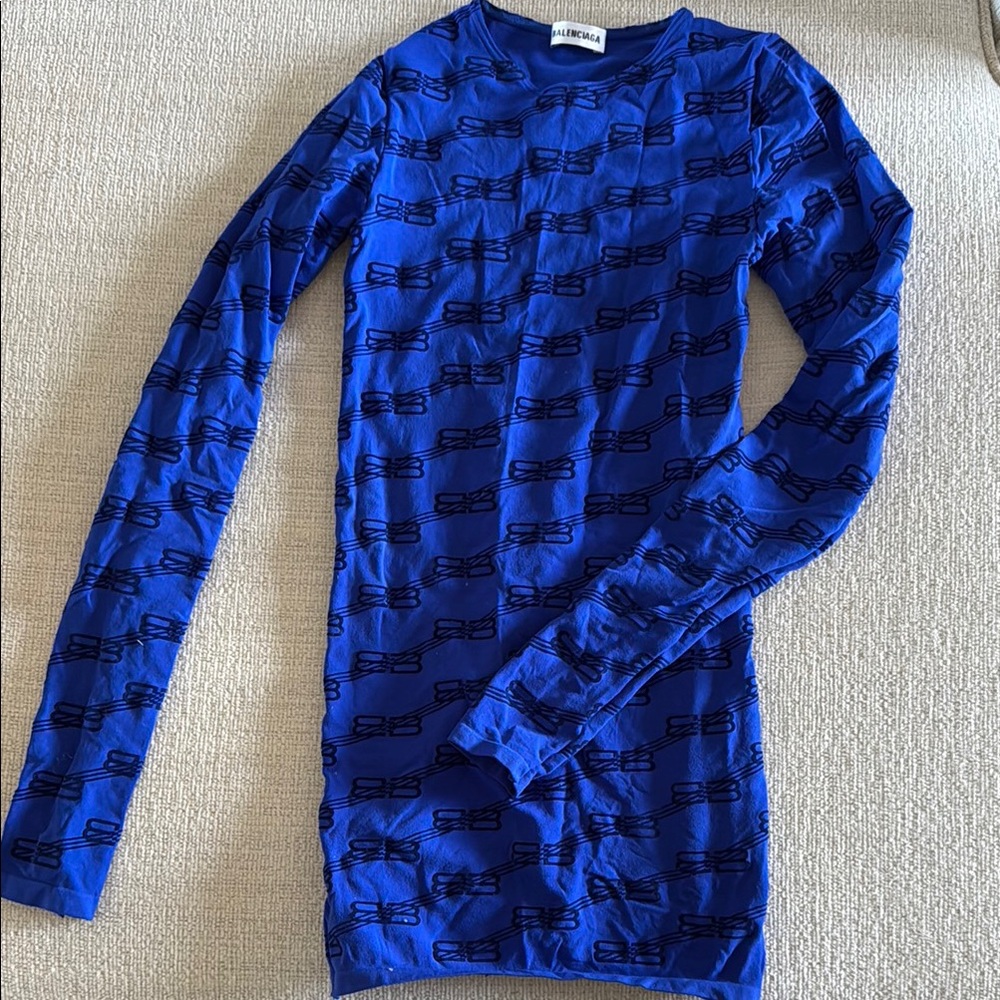 Balenciaga Blue Long Sleeve Top